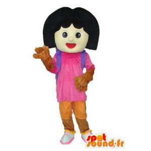 Klein meisje mascotte rugzak - schoolmeisje kostuum - MASFR003774 - Mascottes Boys and Girls