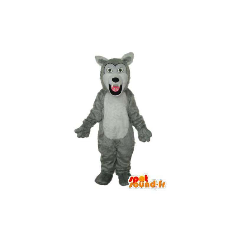 Mascotte de chien gris et blanc – déguisement de chien - MASFR003777 - Mascottes de chien