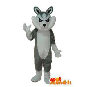 Mascotte de chat gris et blanc – déguisement de chat - MASFR003778 - Mascottes de chat