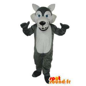 Plys hundemaskot - plys grå hundedragt - Spotsound maskot