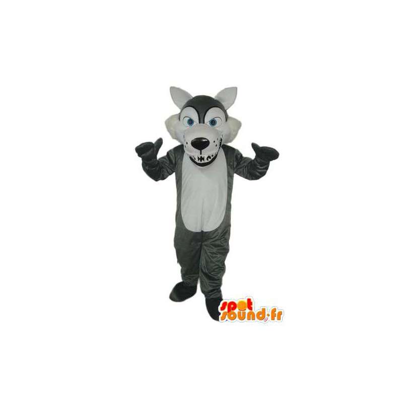 Plys hundemaskot - plys grå hundedragt - Spotsound maskot