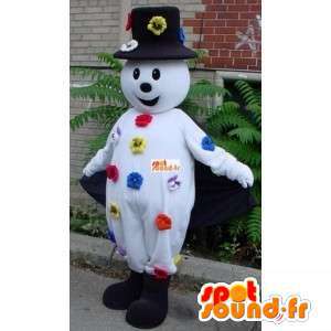 Mascote do boneco de neve - chapéu e flores acessórios