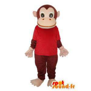 Brun abe maskot rød frakke - abekostume - Spotsound maskot