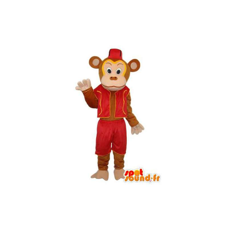 Monkey maskot röda kläder - apadräkt - Spotsound maskot
