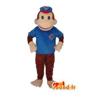 Macaco traje castanho revestimento azul - Macaco Mascot - MASFR003798 - macaco Mascotes