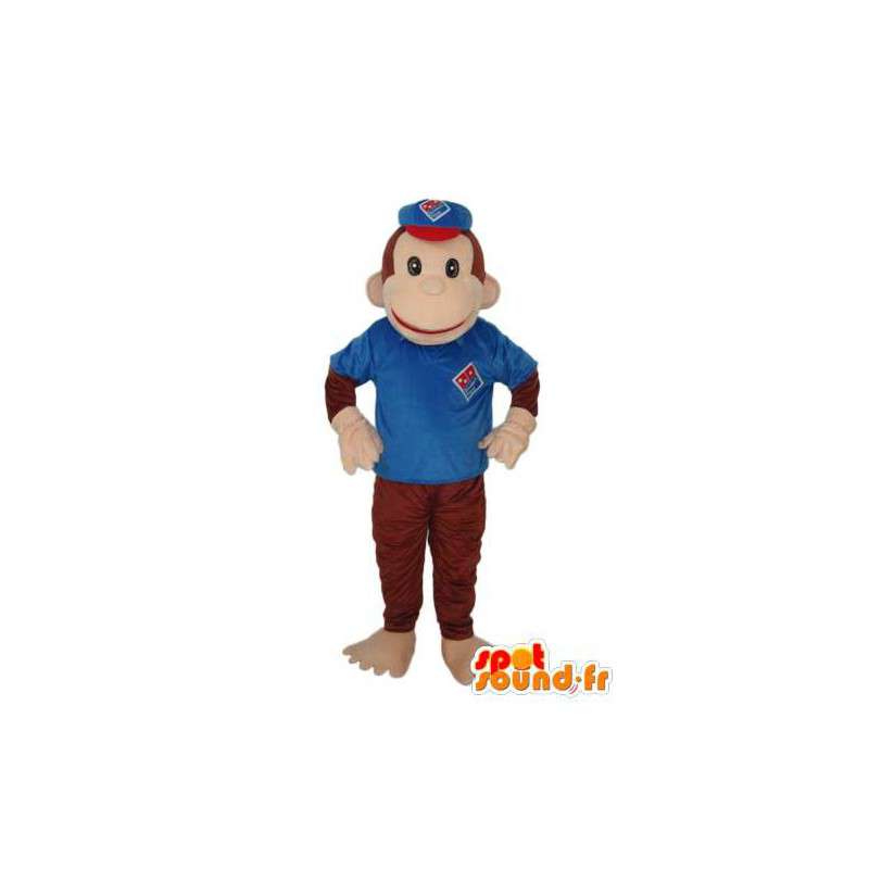 Brown monkey costume blue coat - Monkey mascot - MASFR003798 - Mascots monkey