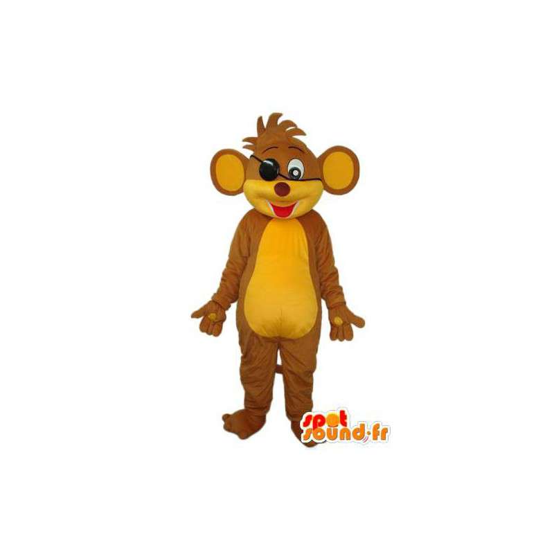 Personaggio mascotte peluche gatto marrone e giallo - MASFR003800 - Mascotte gatto