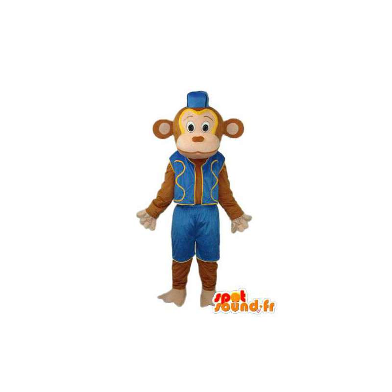 Monkey kostume i blåt tøj - Monkey maskot - Spotsound maskot