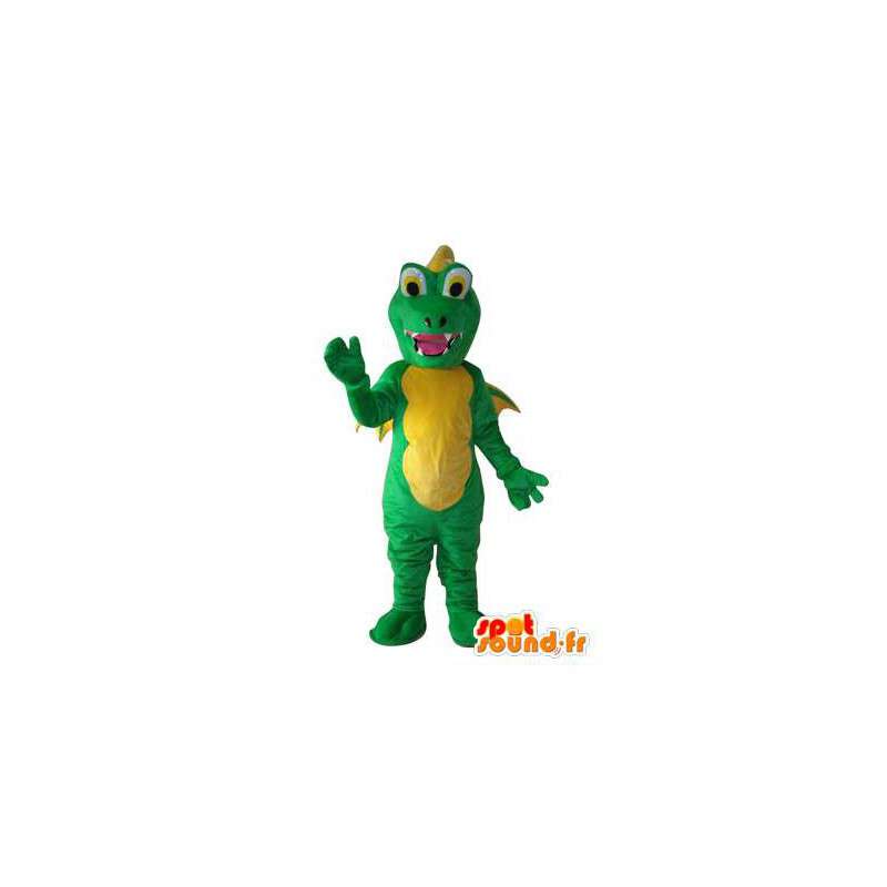 Mascot drago verde e giallo - costume drago - MASFR003816 - Mascotte drago