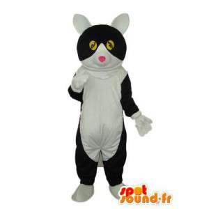 Bílá kočka maskot a černá - kočka kostým teddy - MASFR003819 - Cat Maskoti