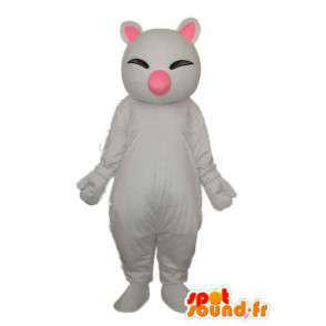 Mascot white slanted eyes - White suit  - MASFR003822 - Cat mascots