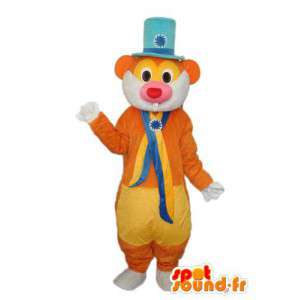 Mascotte bærer flosshatt - Tilpasses - MASFR003848 - bjørn Mascot