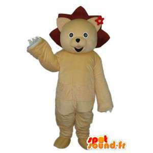 Mascot wat neerkomt op een beige beer - berenkostuum - MASFR003857 - Bear Mascot