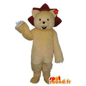 Mascote que representa um urso bege - carrega o traje - MASFR003857 - mascote do urso