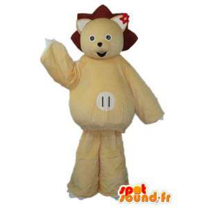 Tenga traje beige - blanco traje de oso - MASFR003858 - Oso mascota