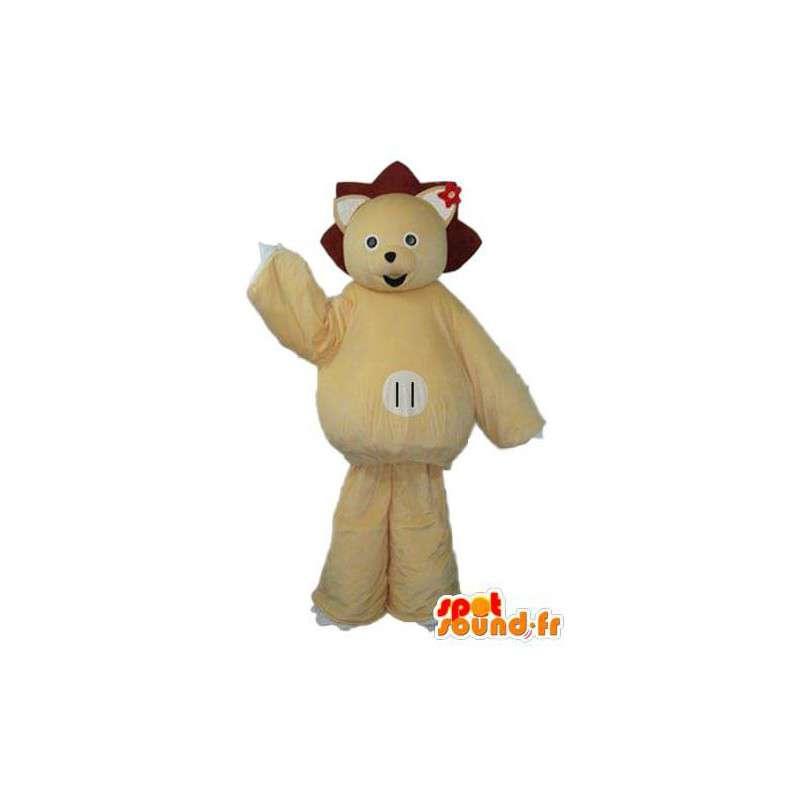 Beżowy kostium niedźwiedzia - kostium niedźwiedzia polarnego - MASFR003858 - Maskotka miś