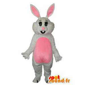 ροζ και λευκό λαγουδάκι κοστούμι - Bunny κοστούμι - MASFR003865 - μασκότ κουνελιών