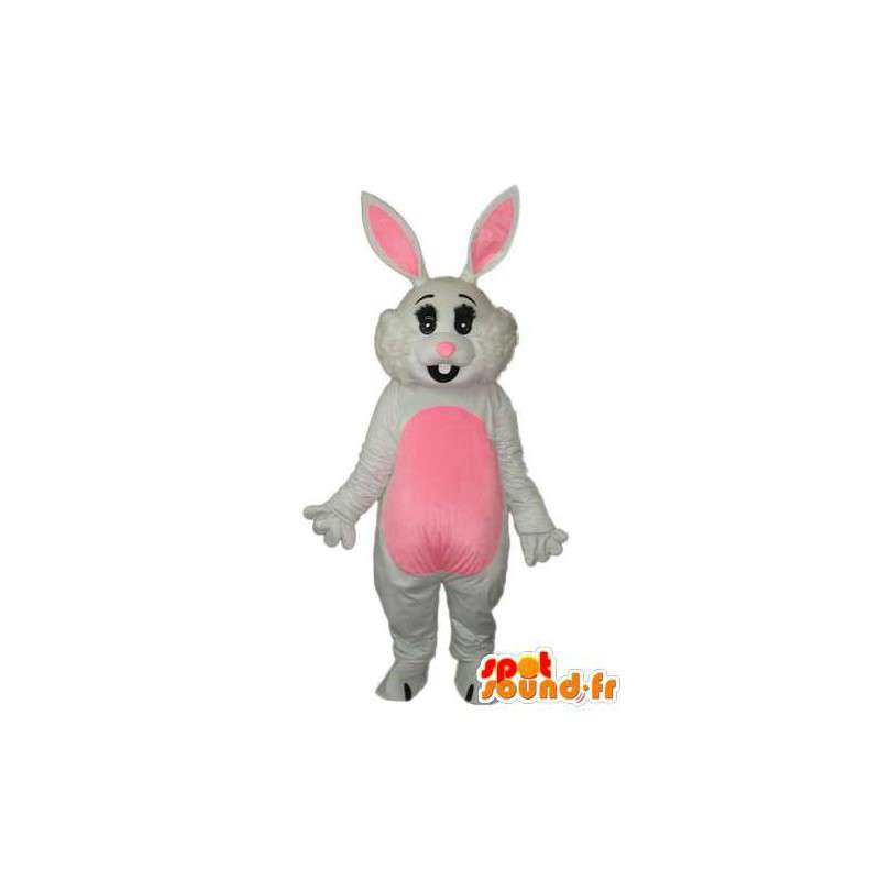Vaaleanpunainen ja valkoinen pupu puku - Bunny Costume - MASFR003865 - maskotti kanit