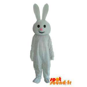 Kostuum wat neerkomt op een wit konijn met roze snuit - MASFR003867 - Mascot konijnen