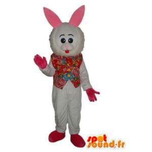 Maskot som representerar en storhårig kanin i en väst -