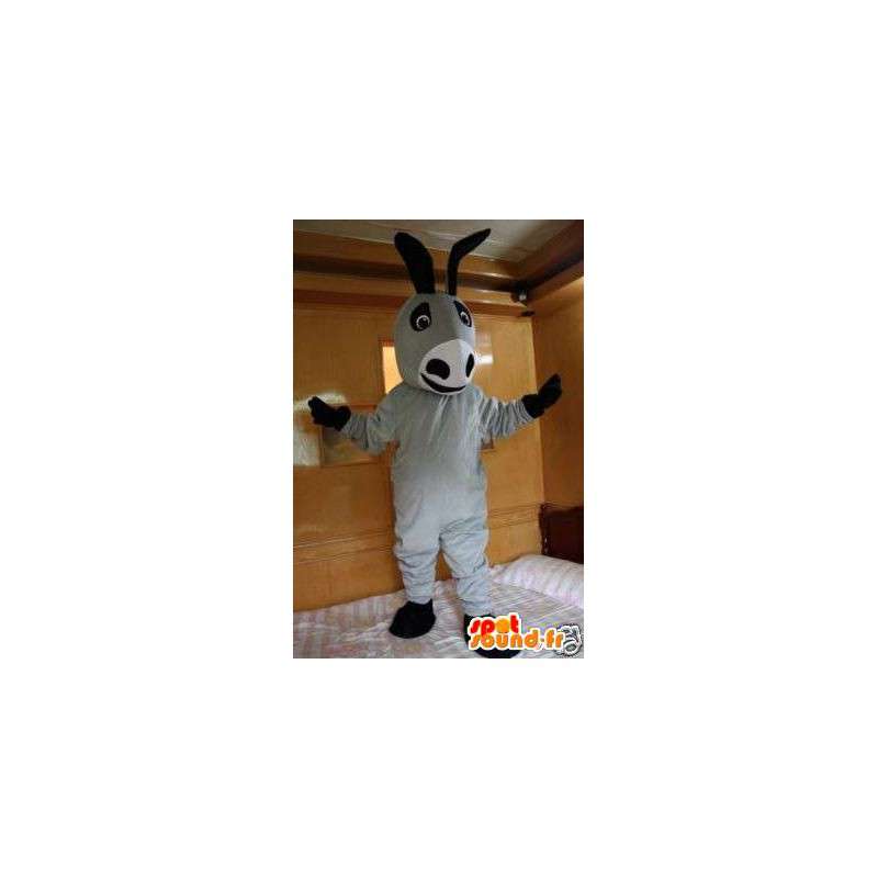 Donkey Mascot gray and classic black - A costume pet donkey - MASFR00299 - Farm animals