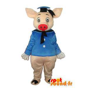 Mascot representando um porco vestido de marinheiro - MASFR003903 - mascotes porco