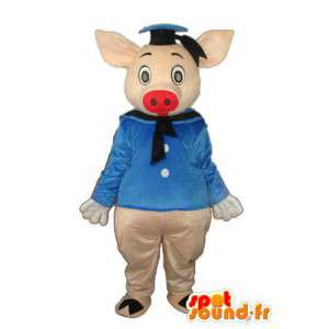 Mascot representing a pig dressed in sailor - MASFR003903 - Mascots pig