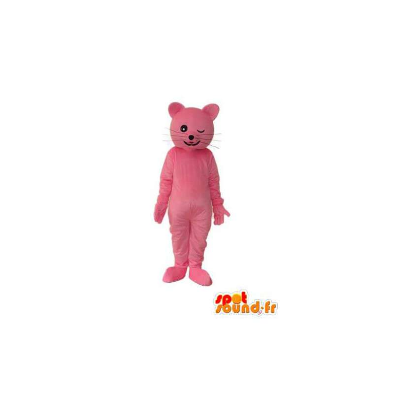 Růžová kočka maskot - kočka kostým růžový medvídek - MASFR003920 - Cat Maskoti