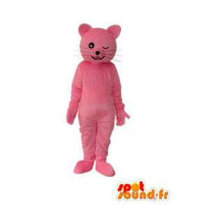 Rosa katt maskot - katt kostyme rosa teddy - MASFR003920 - Cat Maskoter