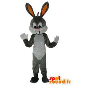 Gris de la mascota y el conejo blanco - conejo de peluche de vestuario - MASFR003922 - Mascota de conejo