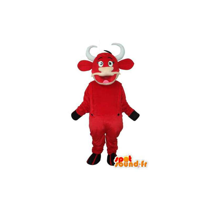 赤牛マスコットぬいぐるみ-牛コスチューム-MASFR003929-牛マスコット