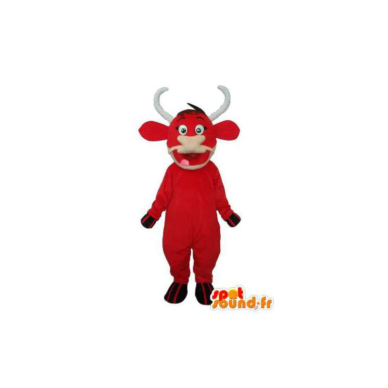 Mascot rundvlees in rode pluche - red bull kostuum - MASFR003933 - koe Mascottes