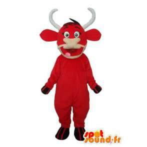 Mascot rundvlees in rode pluche - red bull kostuum - MASFR003933 - koe Mascottes