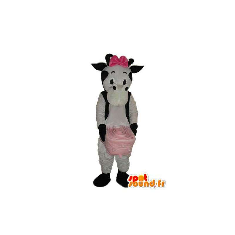 Αγελάδα μασκότ μαύρο άσπρο γάλα - φορεσιά αγελαδινό γάλα - MASFR003934 - Μασκότ αγελάδα