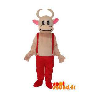 Mascot vaaleanruskea naudanliha - naudanlihan valepuvussa puku - MASFR003935 - lehmä Maskotteja
