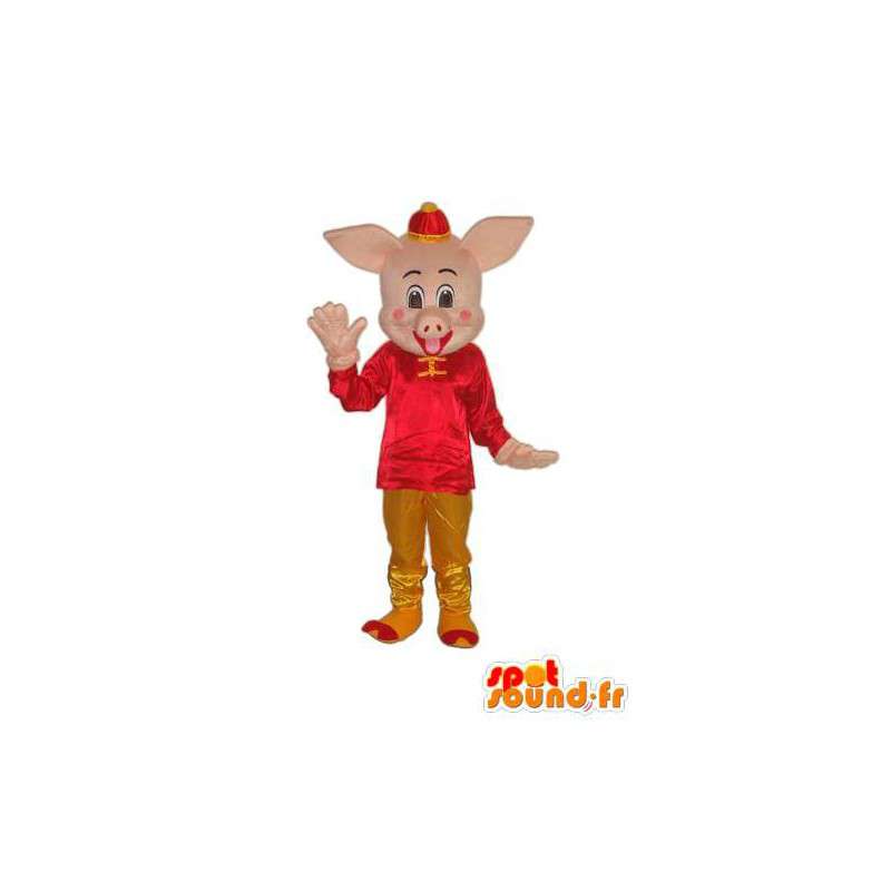 Chinese clothing mascot pig - Pig costume  - MASFR003938 - Mascots pig