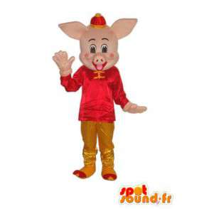 Mascotte de cochon vêtements chinois – Déguisement de cochon  - MASFR003938 - Mascottes Cochon