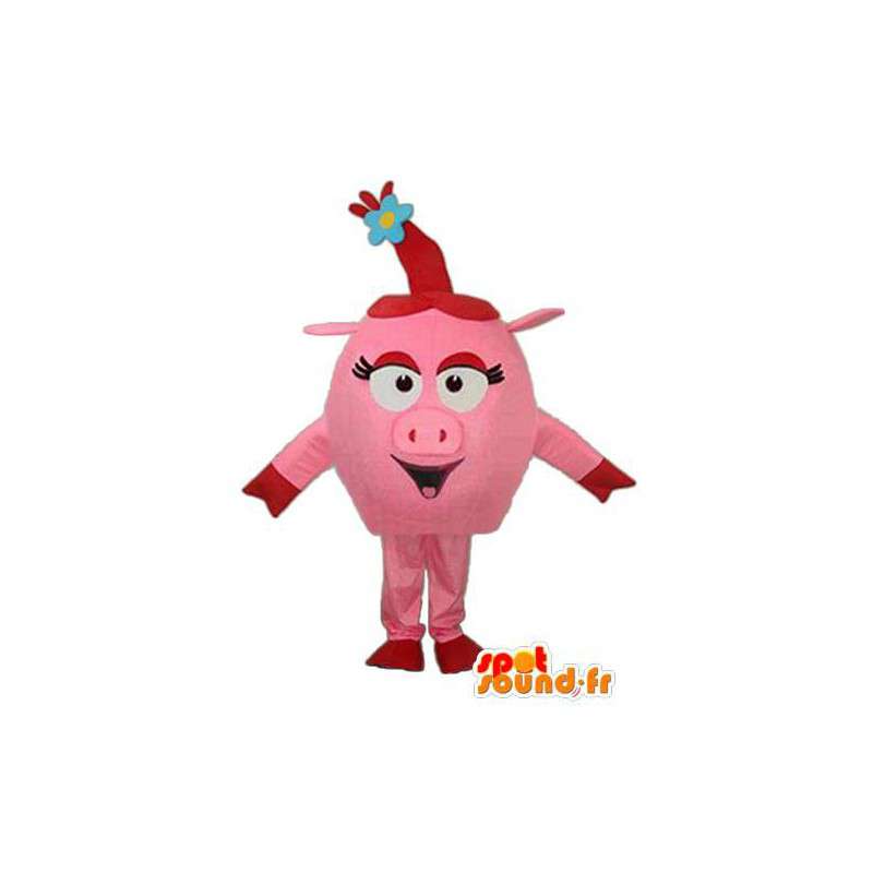 Rosa de pelúcia mascote porco - traje de porco de pelúcia - MASFR003939 - mascotes porco