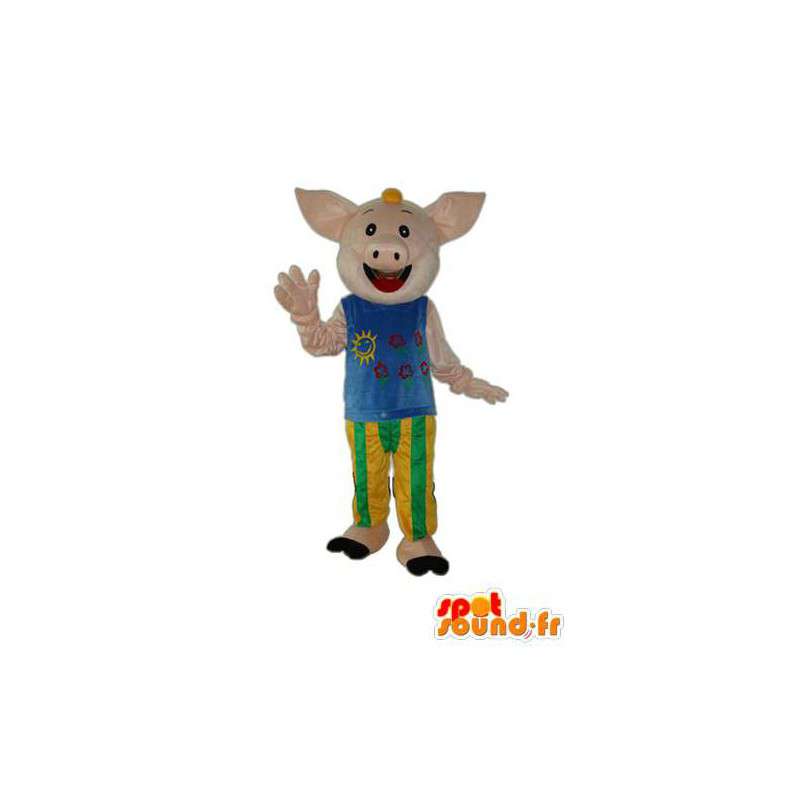 Plys beige gris maskot - plys gris kostume - Spotsound maskot