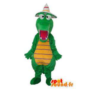 Grønn krokodille maskot plysj gul - Crocodile Costume  - MASFR003953 - Mascot krokodiller