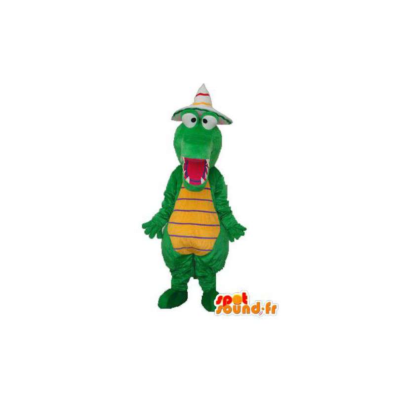 Groene krokodil mascotte pluche geel - krokodilkostuum  - MASFR003953 - Mascot krokodillen