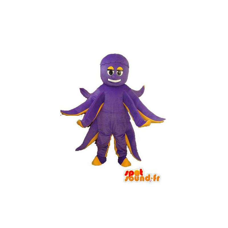 Mascot plush purple yellow octopus - Octopus costume - MASFR003955 - Mascots of the ocean