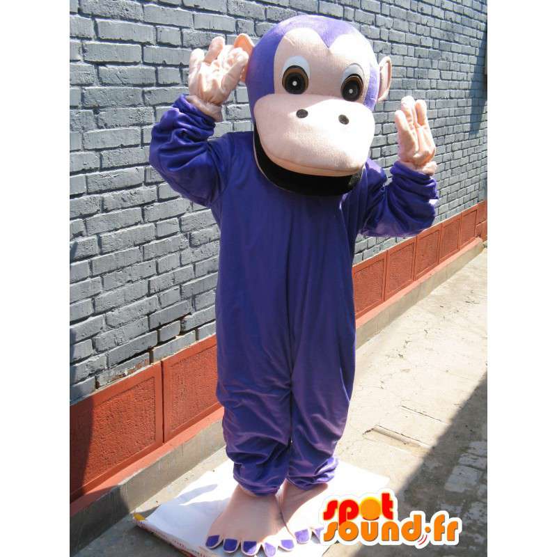 Mascotte klassieke paarse aap - aap jungle dieren kostuum - MASFR00305 - Monkey Mascottes