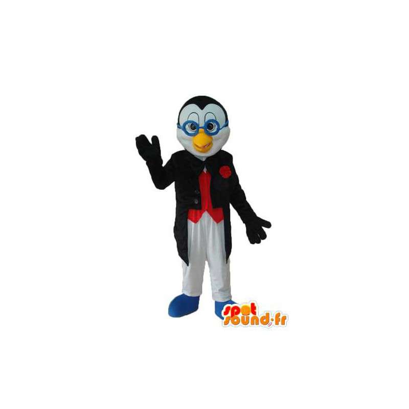 Pulcino con mascotte blu occhiali - Carattere Costume  - MASFR003959 - Mascotte di galline pollo gallo