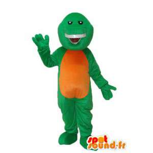 Grøn og orange krokodille maskot - Krokodille kostume -