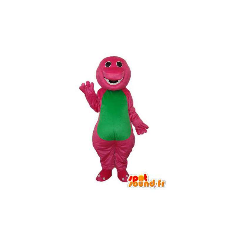 κροκοδείλια μασκότ πράσινο ροζ βελούδινα - κοστούμι κροκοδείλια - MASFR003964 - κροκόδειλοι μασκότ