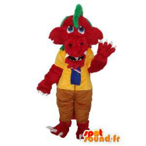 Maskot krokodýl červená zelená hřeben - krokodýl kostým - MASFR003966 - maskot krokodýli