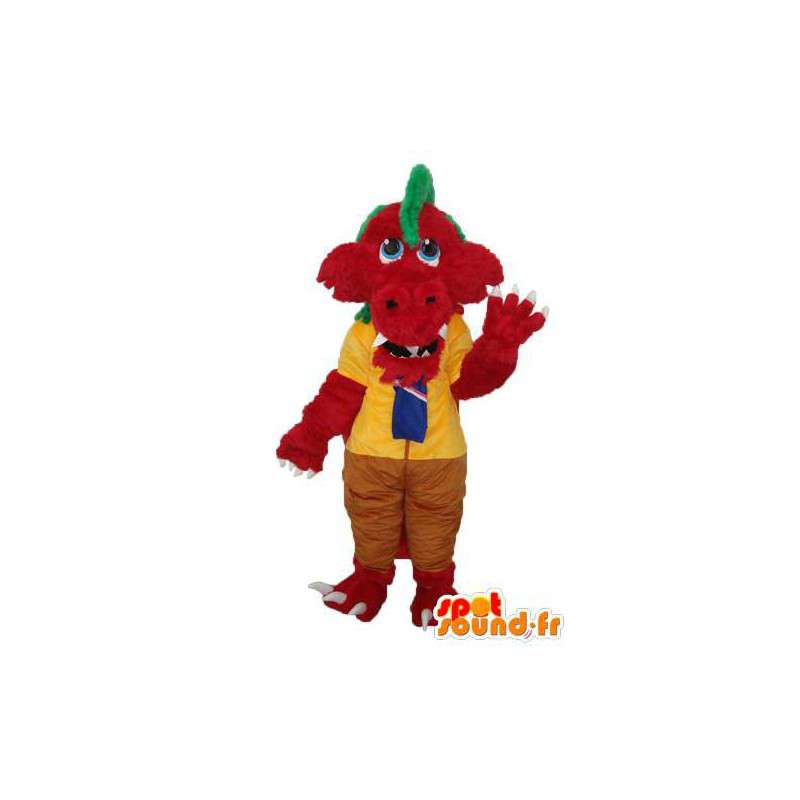 Crocodile mascot red green ridge - crocodile costume - MASFR003966 - Mascot of crocodiles