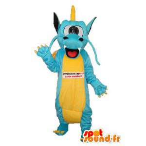 Amarelo mascote dragão azul - traje do dragão - MASFR003967 - Dragão mascote