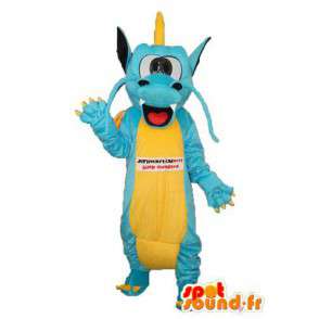 Mascotte de dragon bleu jaune – Déguisement de dragon - MASFR003967 - Mascotte de dragon